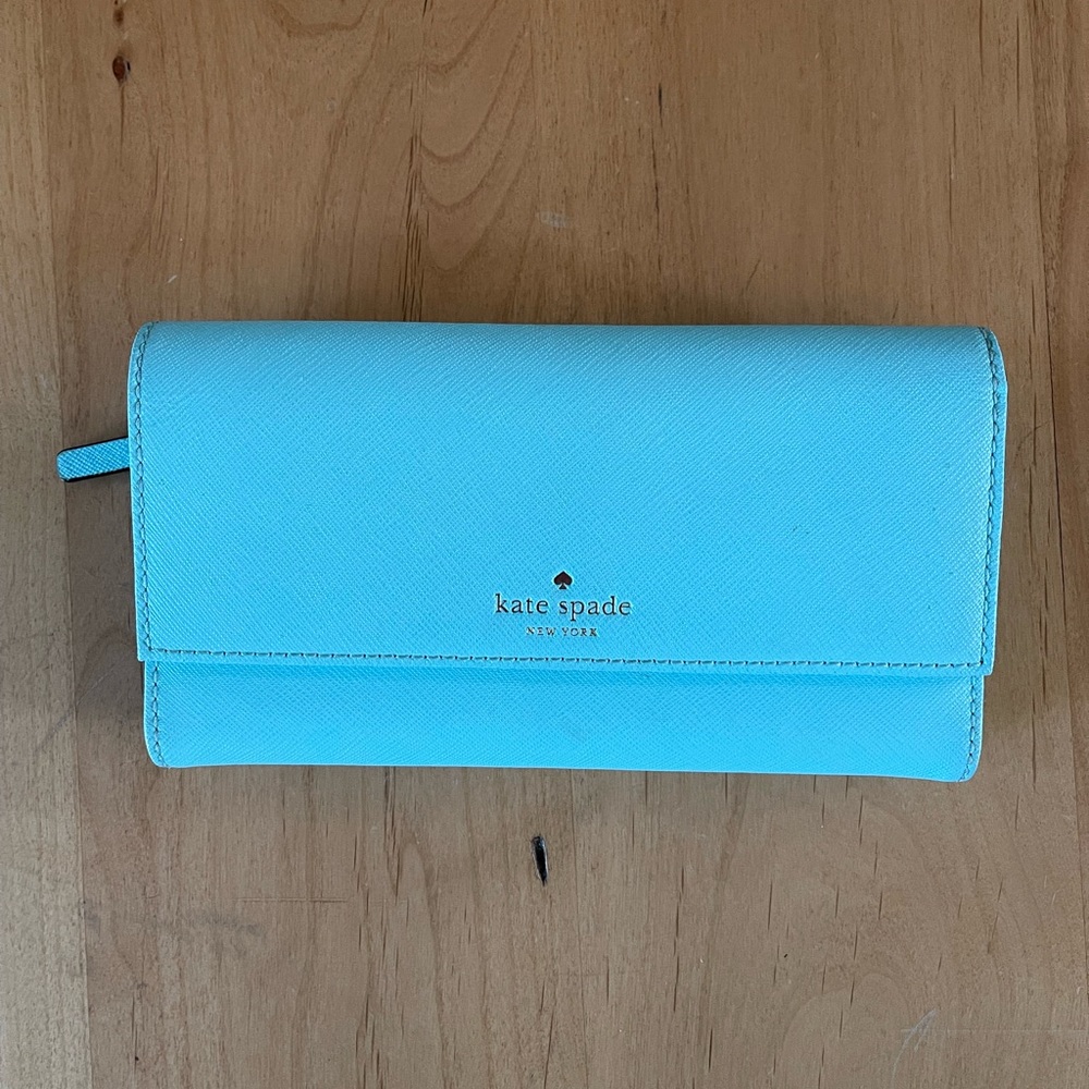Kate Spade wallet blue turquoise beautiful